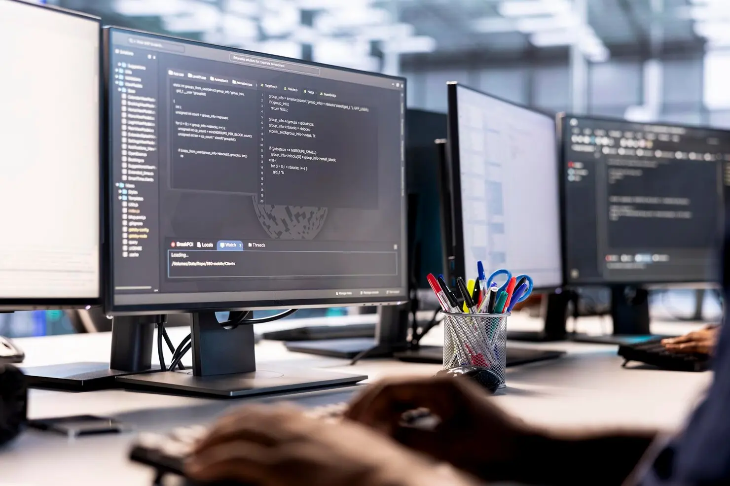 Developers working at computers